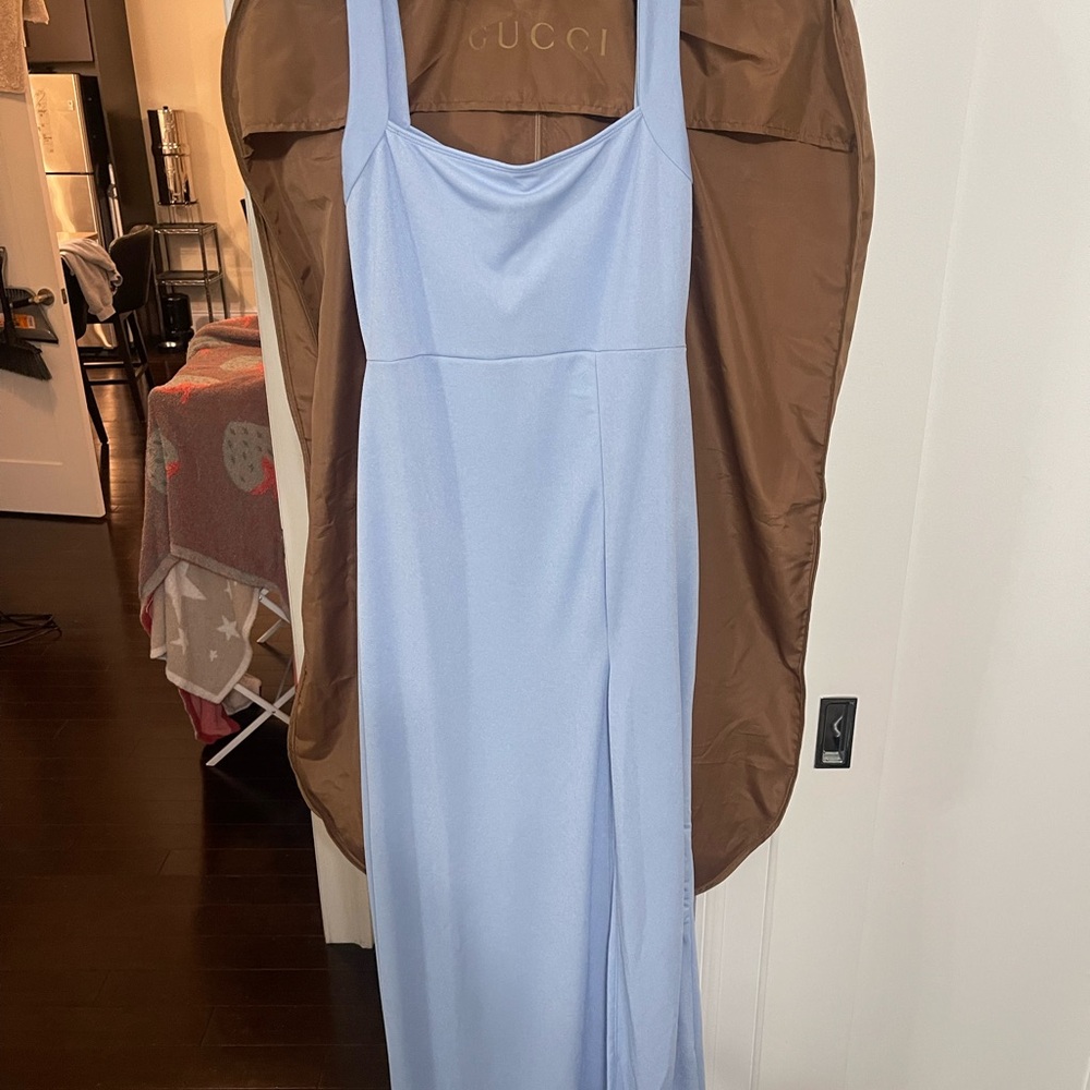 PrettyLittleThing Light Blue Maxi Dress